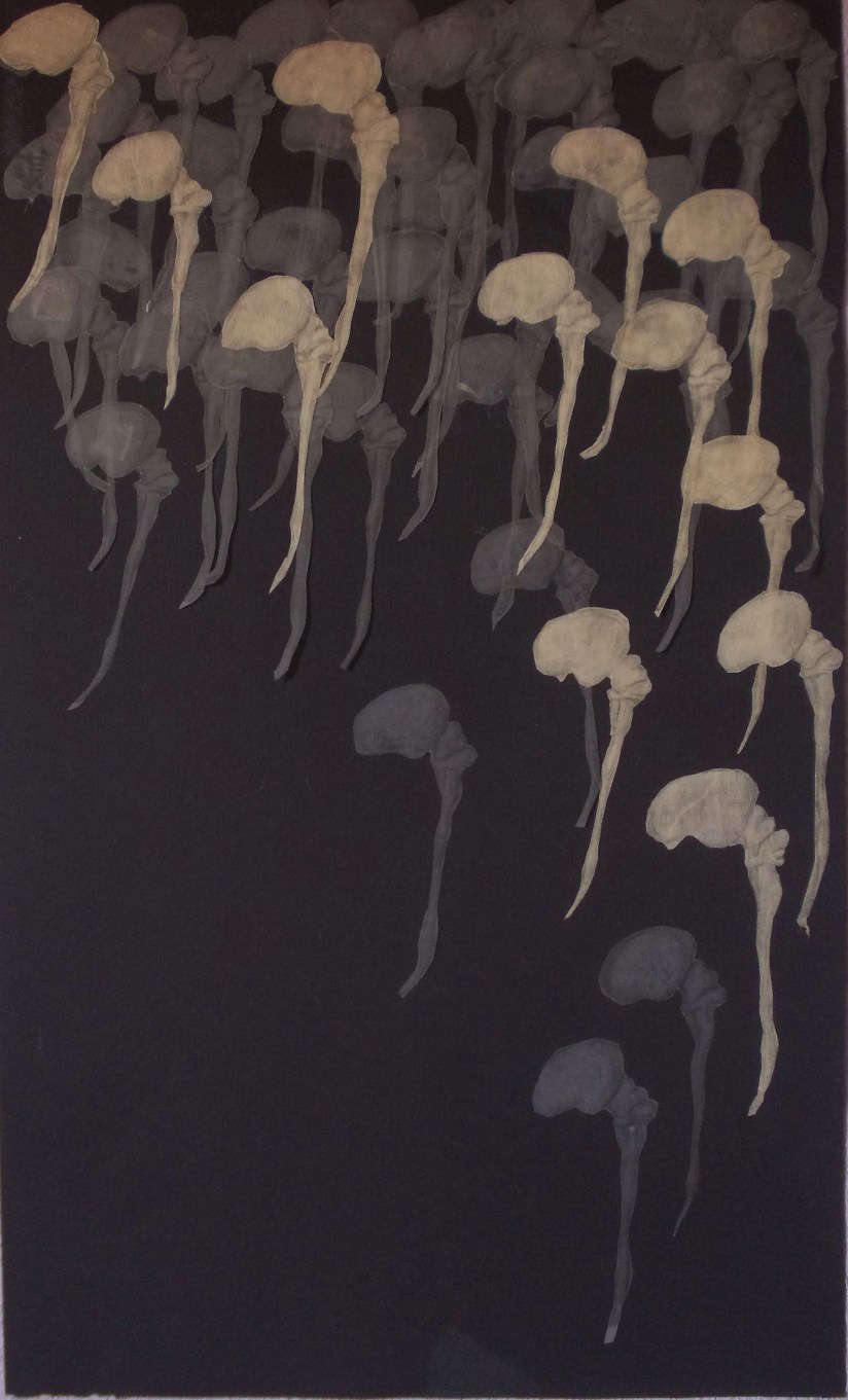 8 producción en serie de sistemas nerviosos en periodo de gestación tecnica mixta sobre papel 50x31 2oo9